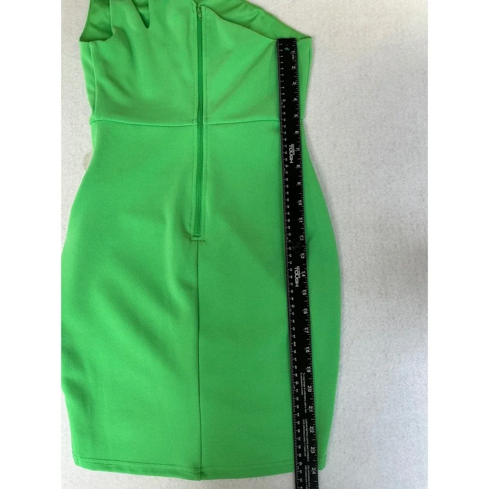 Privy One Shoulder Mini Dress Womens Small Summer Green Cutout Bodycon PD72338H
